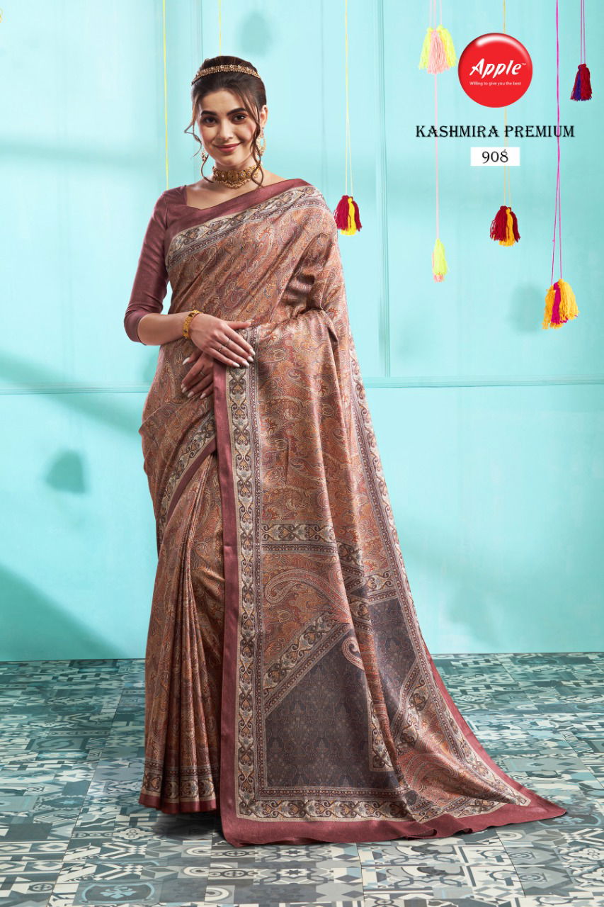 Apple Kashmira Premium Vol 9 Designer Ethnic Wear Wholesale Painted Sarees
